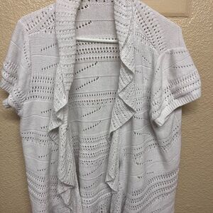 Elegant White Open-Front Sweater